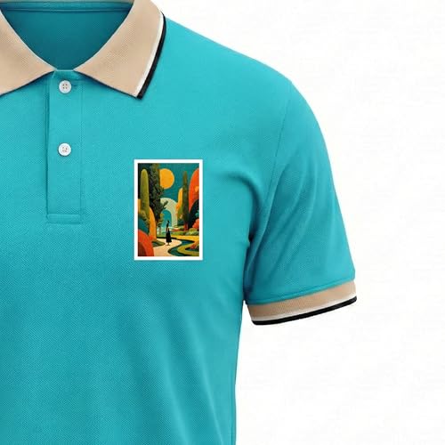 Image of Regular Fit Solid Half Sleeve Casual Tipping Collar Polo T-Shirt for Men