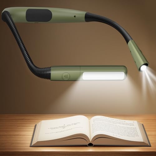Image of Glocusent Bendable Neck Light, 100 Hours Reading Light for Book Lover Gifts | Hands-Free, Knitting, Crafting, Repairing, 5-Color, Stepless Dimming, Ergonomic, Rechargeable, Eye Care, Sleep Aid, Traveling