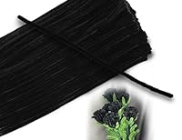 Lhbwhiz 100 Stück Pfeifenreiniger,Chenilledraht Biegeplüsch pfeifenputzer,bulk Plüschdraht,Pipe Clean Craft,Pfeifenputzerdraht,für Halloween,Weihnachten DIY Handwerk Dekorationen(Schwarz)