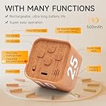 Rotating Productivity Timer 5, 25, 10, 50 Minutes Preset, Desk Cube w/Gravity Sensor for ADHD, Mute Functions, Ideal for Work, Study, Kitchen, Back to School (1, Wood Grain Finish) - Image 4