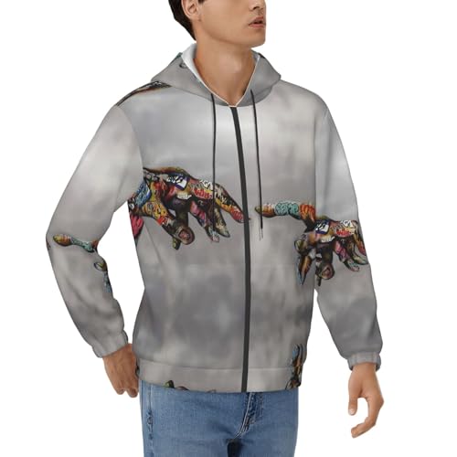 Sweat à capuche homme EdWal fini les tenues ternes avec cette veste zippée graffiti