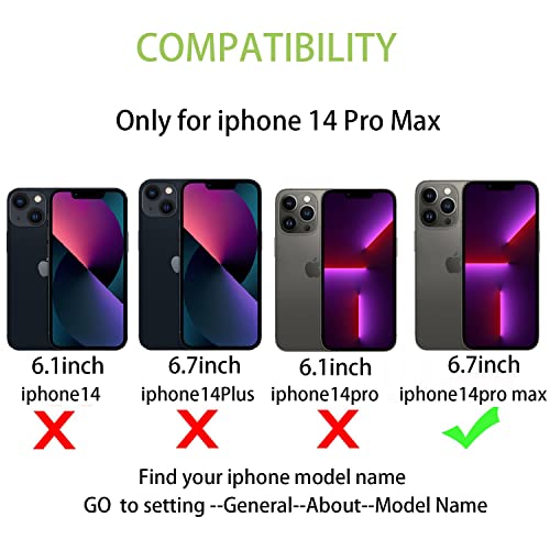 Étui de téléphone avec sangle et pochette zippée pour iPhone 14 Pro Max