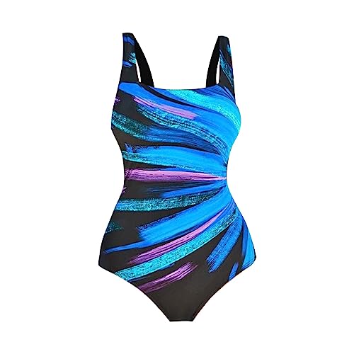 Maillot de bain à carrée bleu avec armature et coupe shorty confortable