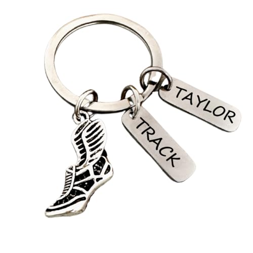 Running Track Keychain with Shoe Charm