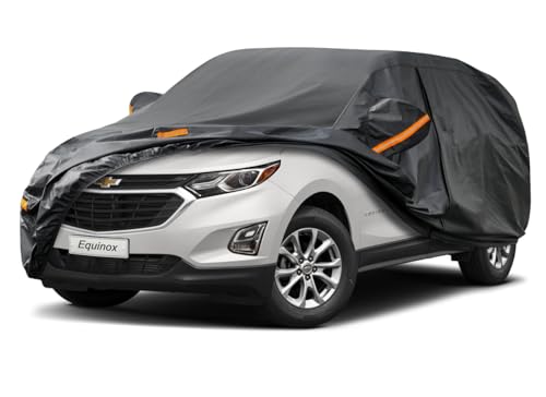 Image of Kayme 7 Layers SUV Car Cover Custom Fit for Chevrolet Chevy Equinox (2005-2025) Waterproof All Weather for Automobiles, Outdoor Full Cover Rain Sun UV Protection.Black