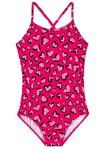 Image of Girls Swimsuit One Piece Bathing Suit with Adjustable Straps Cute Little Kids Swimming Suits Beach Swimwear 4T-12