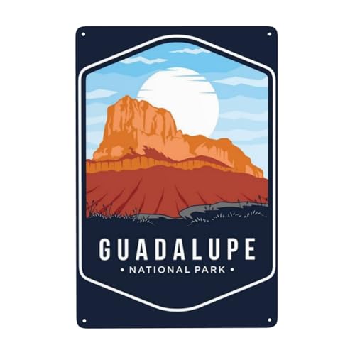 Guadalupe Mountains National Park Vintage Tin Signs Metal Signs National Park Decor For Garage Wall Decoration Home Farmhouse Poster Retro 8x12 Inch