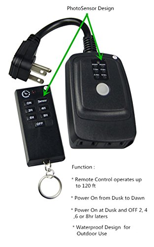 Ecoplugs Outdoor Light Timer Remote Control, Christmas Light Timer Switch Outlet, Automatic Light Switch Timer Outlet #TOP3