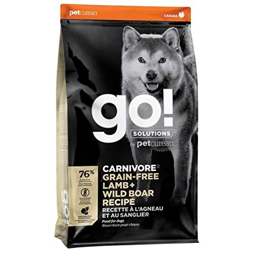 Go! Solutions Carnivore Lamb + Wild Boar Grain-Free Dry Dog Food, Our Highest-Protein Kibble Made with Real Meat, Pumpkin & Probiotics for Good