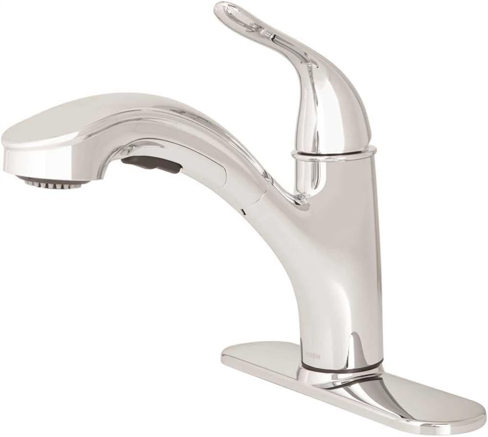 Moen Brecklyn Single-Handle Pull-Out Sprayer Kitchen Faucet with Power Clean in Chrome