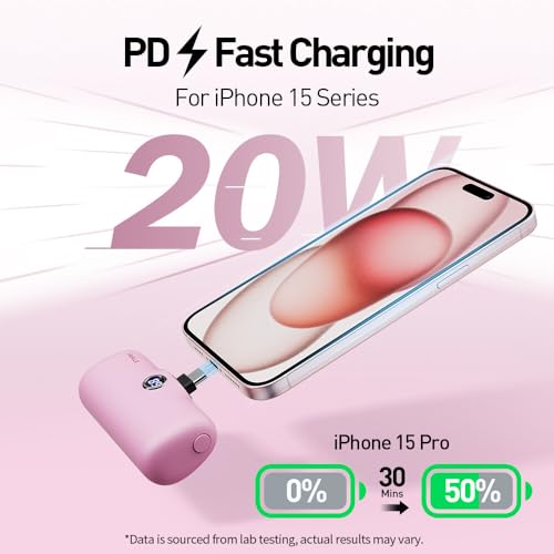 Image of iWALK USB-C Portable Charger for iPhone 15 /16, Mini 20W 4,800mAh Wireless Power Bank Fast Charging Travel Battery Pack Compatible with iPhone 16 /15 /15 Plus /15 Pro /15 Pro Max, Andriod Phone Samsung