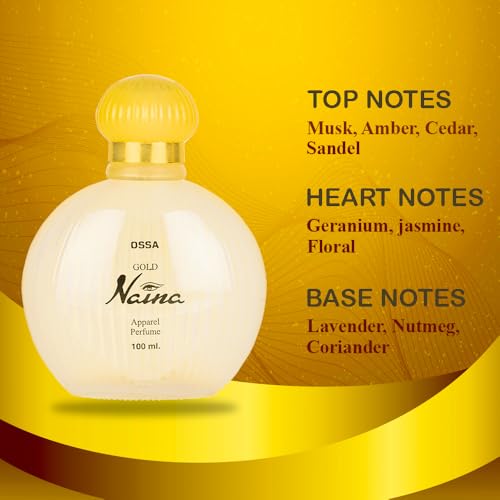Image of Ossa Gold Naina Perfume for Women, 100ML | Long Lasting Perfume | Musky Ambery Fragrance | Premium Wear Scent for All-Day Freshness, Confidence & Elegant Feminine Appeal