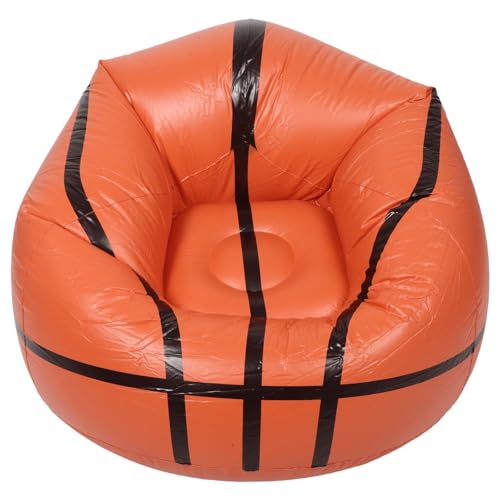NAMOARLY Canapé Gonflable Créatif Marron en PVC Résistant à l'usure, Fauteuil Pouf Ballon de Basketball, Gain de Place pour Usage Extérieur et Pique-niques