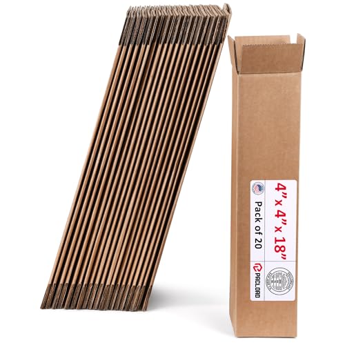 Image of Tall Cardboard Boxes 4 inchL x 4 inchW x 18 inchH (Pack of 20) - USA-Made Packing Boxes for Moving, Shipping, or Storage - USPS, UPS, FedEx Approved - Professional Packing Supplies for Moving | USA-Made Packing Boxes for Moving, Shipping, or Storage - USPS, UPS, FedEx Approved - Professional Packing Supplies