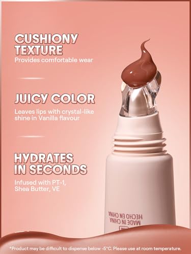 SHEGLAM Crystal Glaze Moisturizing Lip Gloss Hydrating Jelly Long Lasting Waterproof Plumping Lip Gloss- Vanilla Biscotti