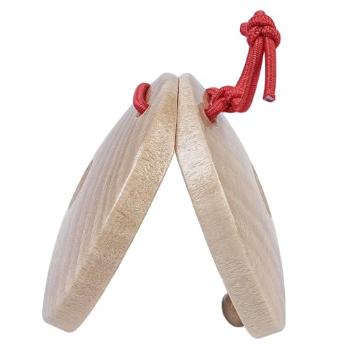 Sarini 4Pcs Wooden Castanets Finger Clackers Clappers Education Clappers Percussion Instruments Mini Clap - Image 4