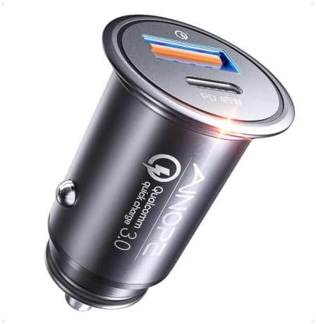 USB C Car Charger 36W Super Mini All Metal iPhone 12 Type C Car Charger PD&QC 3.0 Dual Port AINOPE Car Adapter Compatible with iPhone 12/12 Pro/Max/12 Mini/iPhone 11/Pro/Max/XR/XS/X/8, Samsung S10/S9