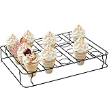 Hiceeden 20 Holes Ice Cream Cone Stand, Non-Stick Cupcake Cone Baking Rack, Metal Ice Cream Holder Cupcakes Pastry Tray for Baking, Cooling, Displaying, Serving Treats