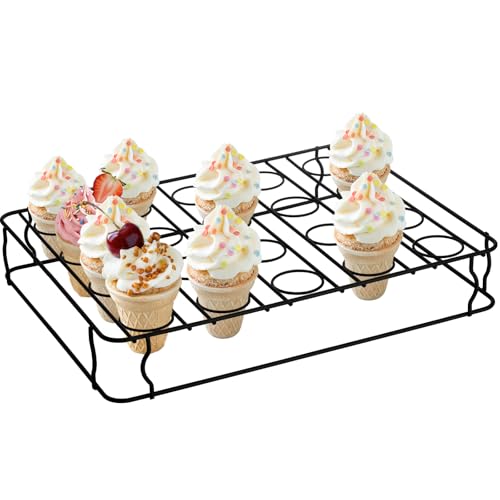 Hiceeden 20 Holes Ice Cream Cone Stand, Non-Stick Cupcake Cone