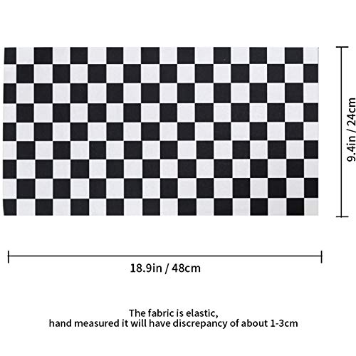 visesunny Seamless Bandana Neck Gaiter Black And White Cubes Modern Headband Motorcycle Scarf for Women Men2