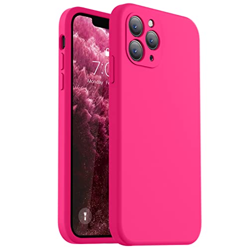 Vooii Compatible With Iphone 11 Pro Max Case, Upgraded Liquid Silicone With [Square Edges] [Camera Protection] [Soft Anti-Scratch Microfiber Lining] Phone Case For Iphone 11 Pro Max - Hot Pink #TOP7