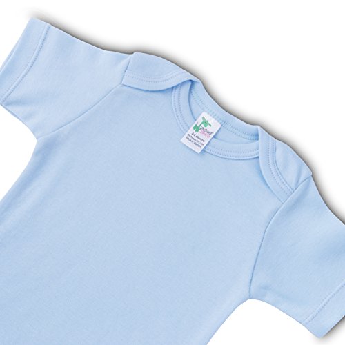 Baby Blank Short Sleeve Unisex One Piece Bodysuit (6-12 Months, Blue)2