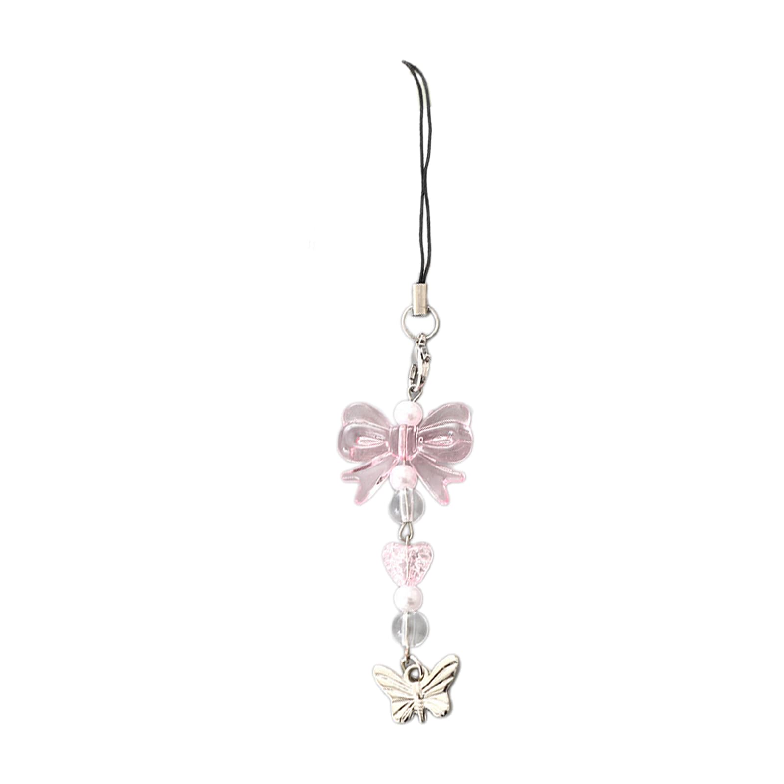 NEWFT Bowknot Phone Charm Strap Detachable Keychain Pendant Butterfly Lanyard