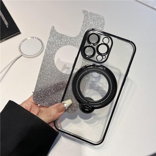 Coque iPhone 14 Pro Max transparente noire avec support magnétique - 3