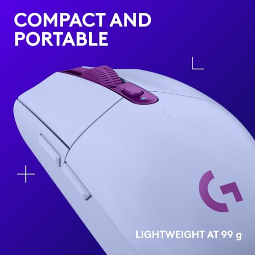 Logitech G305 LIGHTSPEED Wireless Gaming Mouse, Hero 12K Sensor, 12,000 DPI, Lightweight, 6 Programmable Buttons, 250h Battery Life, On-Board Memory, PC/Mac - Lilac Logitech G305 LIGHTSPEED Wireless Gaming Mouse, Hero 12K Sensor, 12,000 DPI, Lightweight, 6 Programmable Buttons, 250h Battery Life, On-Board Memory, PC/Mac - Lilac - Image 7