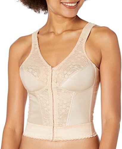 Exquisite Form womens Fully Front Close Longline Lace Posture Bra, Rose Beige, 38C US