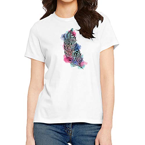 Buy OPLU Women's Regular Fit Mandala Feather Design Cotton Graphic