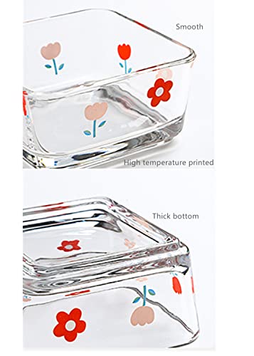 Yaocoral 9 Oz Mini Flower Candy Dish Cute Floral Candy Bowl Small Square Glass Bowl For Dessert,Snack,Fruit,Icecream,Yogurt,Dipping,Side Dishes,Clear Kitchen Prep Serving Bowl thumb #2