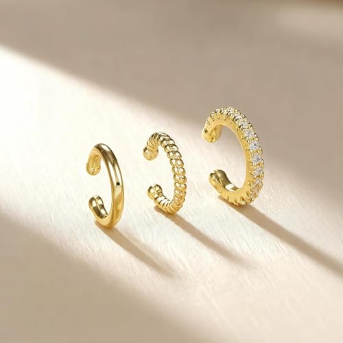 Image of Ear Cuffs Non Piercing 14K Gold Plated Ear Cuff Earrings for Women Trendy Clip on Cartilage Earring Stacks Non Pierced Adjustable Fake Earrings Set Jewelry Christmas Gift 2026 Stocking Stuffers