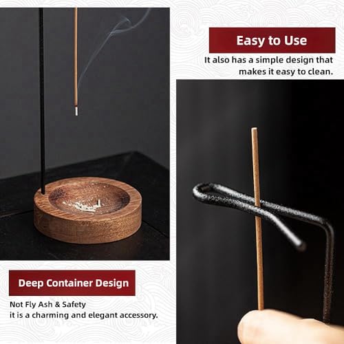 Wooden Incense Holders Upside Down Incense Holder for Sticks Ash Catcher Catching Room Censer Holder Tea Room Home Decoration for Yoga Meditation - Image 4