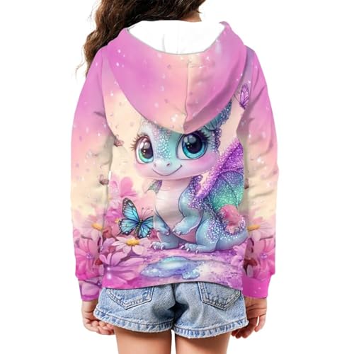 WELLFLYHOM Trendy Graphic Hoodies 6-16 Kids Girls Zipper Sweatshirt Long Sleeve Shirt Active Hoodie Kangaroo Pocket2