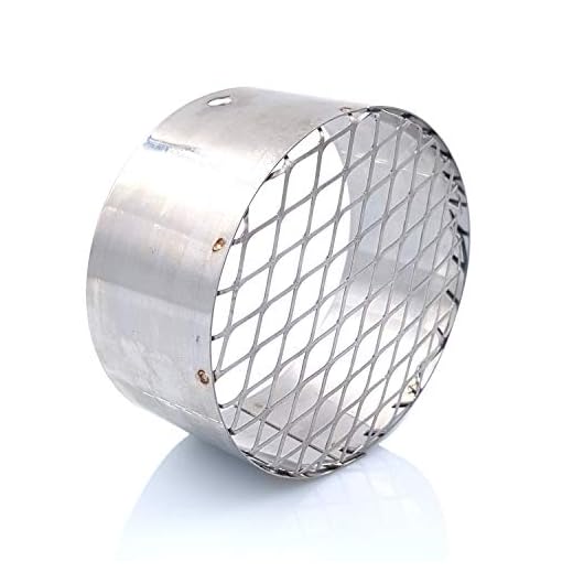 TYGERIX® Terminal Horizontal de Acero de 80 mm con Rejilla | para evacuación de Humos y Succión de Aire | Para Estufas de Madera, Estufas de Gránulos, Campanas y Calderas | Resistente al Calor