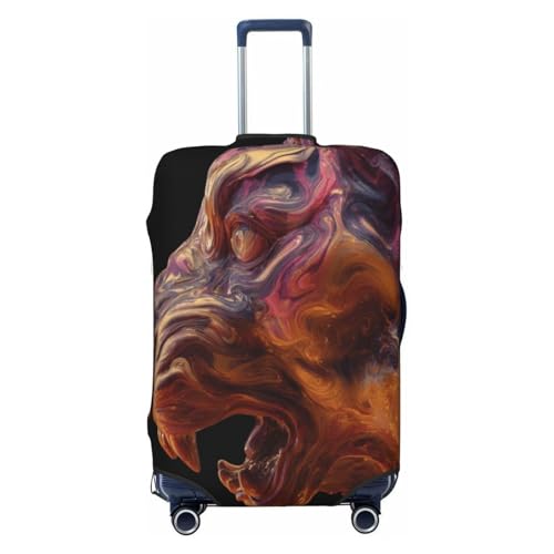 Aurora Tiger Head Durable Luggage Cover Suitcase Protector Anti-Scratch Luggage Cover Fits 18-32inch Luggage, Black, M