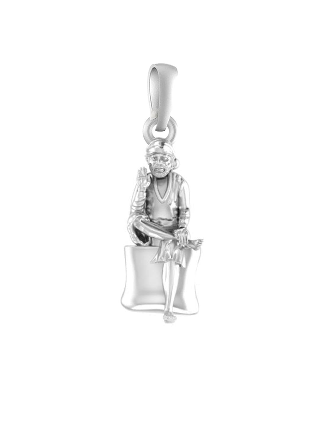 akshat sapphire 92.5 Sterling Silver God Shree Sai Baba Pendant for Men & Women Pure Sterling Silver Lord Sai Baba Locket For Good Wealth & Health-picture-47