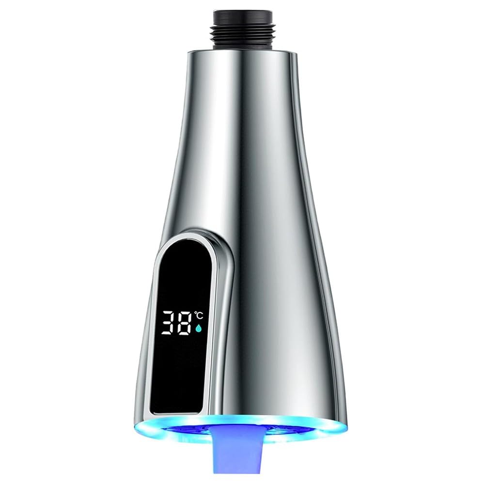Cyfrowy wyświetlacz LED dysza kranu kuchennego - materiał ABS wyciągany kran zlewozmywakowy do nowoczesnych kuchni łatwa instalacja stylowy design wskaźnik temperatury wody
