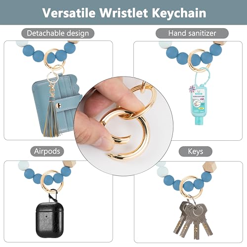 Image of Wristlet Wallet for Women with Keychain - RFID Card Holder Small Wallet Wristlet with Key Ring