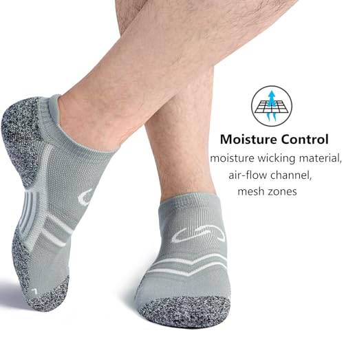 Image of CWVLC No Show Sports Compression Socks for Men Women with Cushion (4 /8 Pairs)