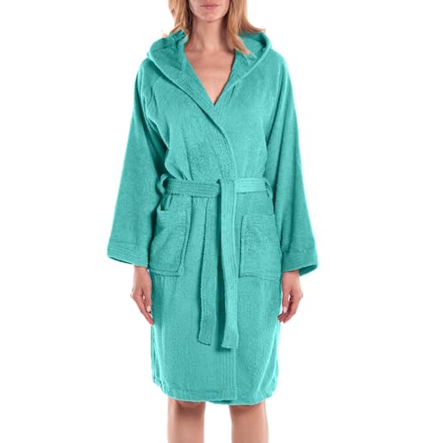 Caleffi Accappatoio con Cappuccio Minorca Albornoz con Capucha, Menta, M Unisex Adulto