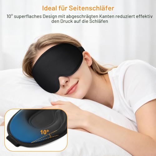 Gritin 3D Schlafmaske für Seitenschläfer Atmungsaktive & Lichtblockierend – Ansicht 4