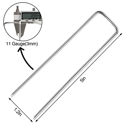 24 Pack Garden Stakes, U-Shaped Tent Stakes, Galvanized Landscape Staples, Ground Stakes, For Landscaping Securing Weed Barrier Fabric, Irrigation Tubing, Holding Fence, Tarpaulin #TOP1