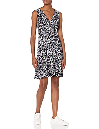 Tommy Hilfiger Women s Fit & Flare Dress, Sky Captain Ivory, 8