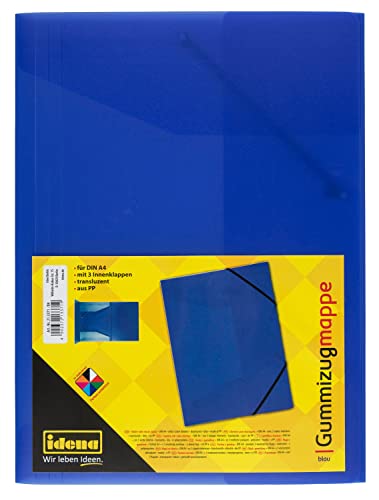 Idena - Sammelmappe mit Gummizug für DIN A4 aus Polypropylen transluzent blau 1 Stück