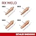 RX WELD 3-101 Series Acetylene V-Style Cutting Torch Tips - Sizes 0-3, Fit V-Style Light/Medium Duty Torch