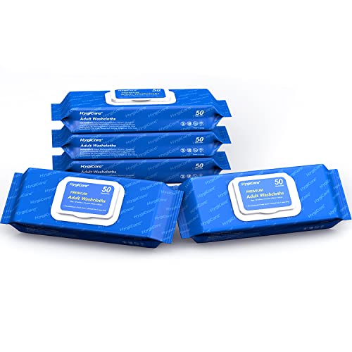 Hygicare Disposable Wet Adult Washcloths 250 Count Wipes Fresh Scent 12"X8" Strong Best For Incontinence Cleansing At Home Clinic Nursing Home Hospital Outdoor Camping #TOP5