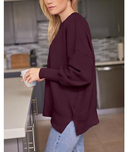 Image of SEMATOMALA Women's Oversized Plain Batwing Sweaters Fall Winter Crewneck Trendy Pullover Knit Jumper Tops