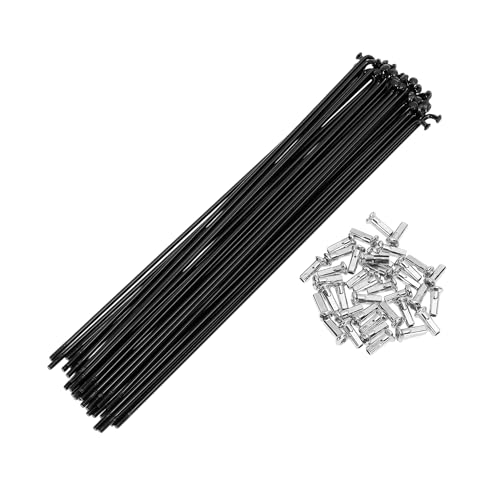 PARSLUCK 38 Set 13G Bicycle Spokes 207mm Bike Wheel Spokes Carbon Steel Black